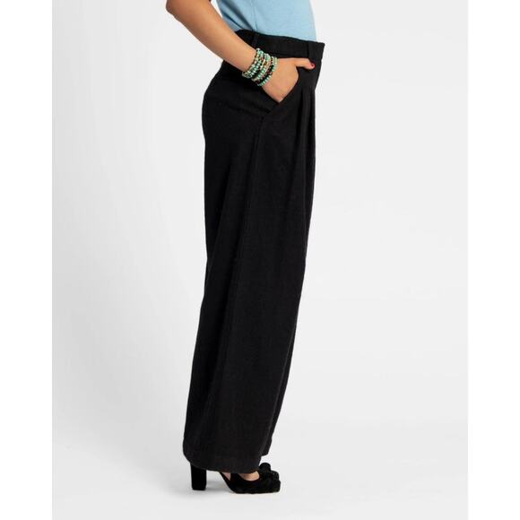NWT Francis Valentine Bossy Wool Wide Leg Pant in Black Size 0 - Picture 3 of 3